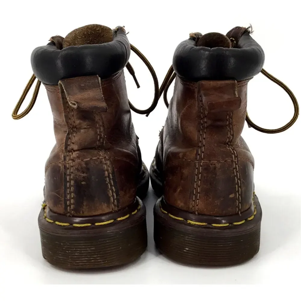 Vintage 90s Dr Martens Made England Brown Leather Boots Est US 7